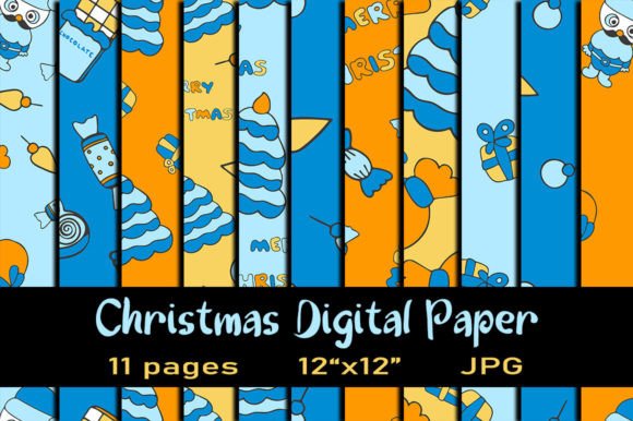Download 11 Christmas Digital Paper Pack - Premium Bundle