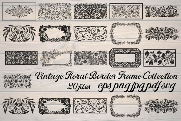Download Vintage Floral Border Frame Collection - Vintage floral border Collection
