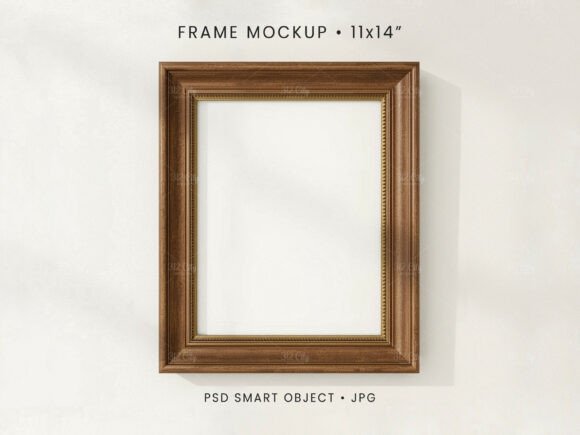 Download 11x14 Vintage Frame Mockup PSD JPG - Vintage frame Collection