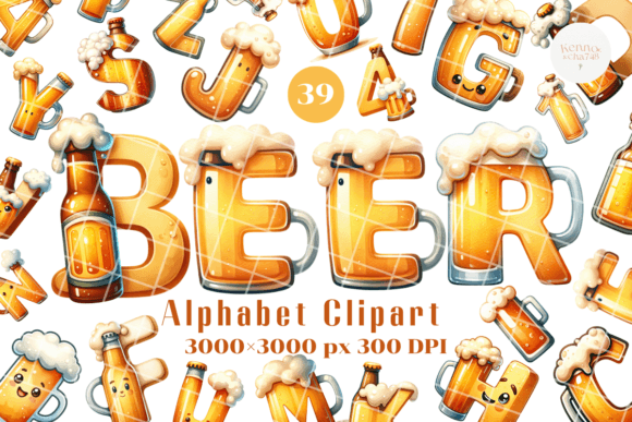 Download A-Z Beer Themed Alphabet Clipart - Craft - Craft Collection
