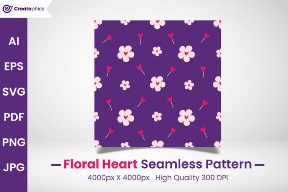 Download Seamless Floral Heart Pattern and Paper - Premium Resources