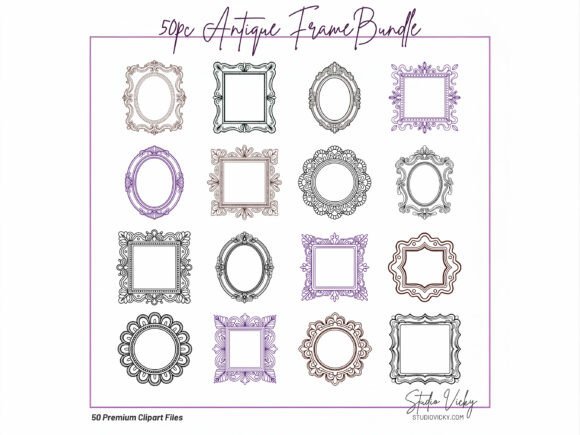 Download 50 Vintage Frame Illustrations SVG PNG - Vintage frame Collection