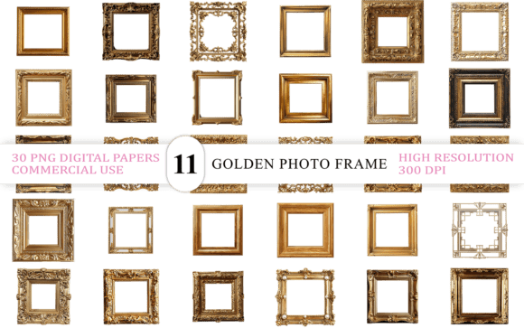 Download Luxury Antique Frame PNGs Bundle - Premium Resources