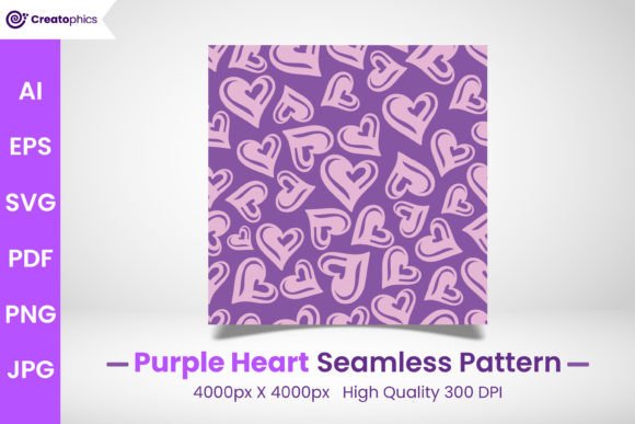 Download Purple Seamless Heart Pattern and Paper - Premium Resources