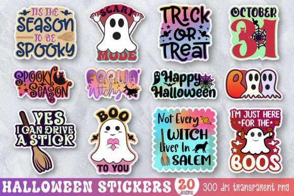 Download Printable Halloween Stickers Bundle V.2 - Printable halloween Collection